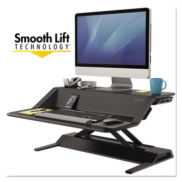 Fellowes® Lotus Sit-stands Workstation, 32.75" X 24.25" X 5.5" To 22.5", Black freeshipping - TVN Wholesale